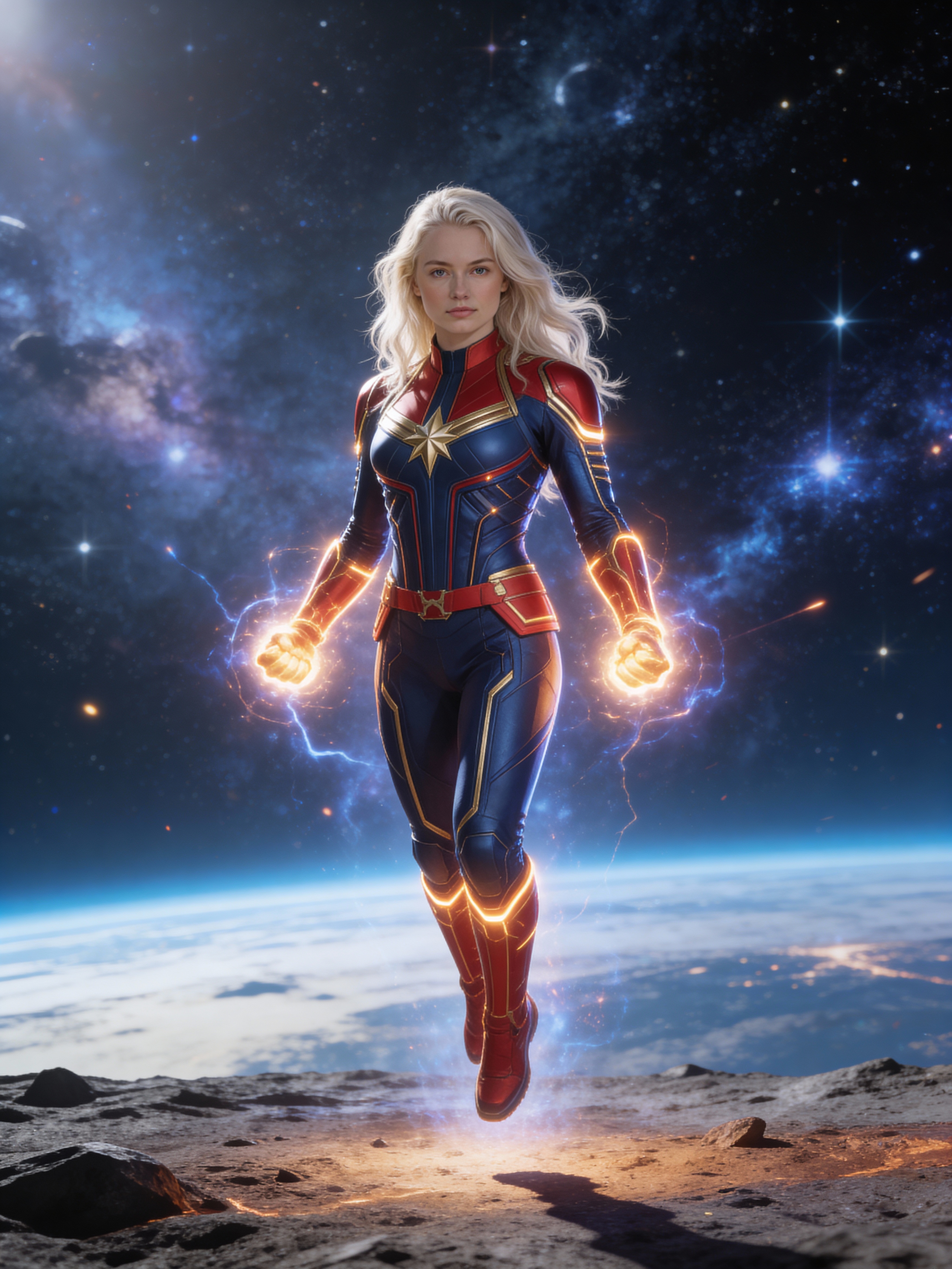 Retrato tipo Captain Marvel prompt y ejemplos | HummingBytes